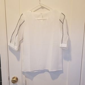 NWT Cute Korean Airy White Blouse Free Size